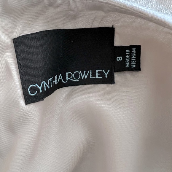 Cynthia Rowley soft beige silver shimmer stud accents pencil dress womens size 8 - Picture 5 of 5